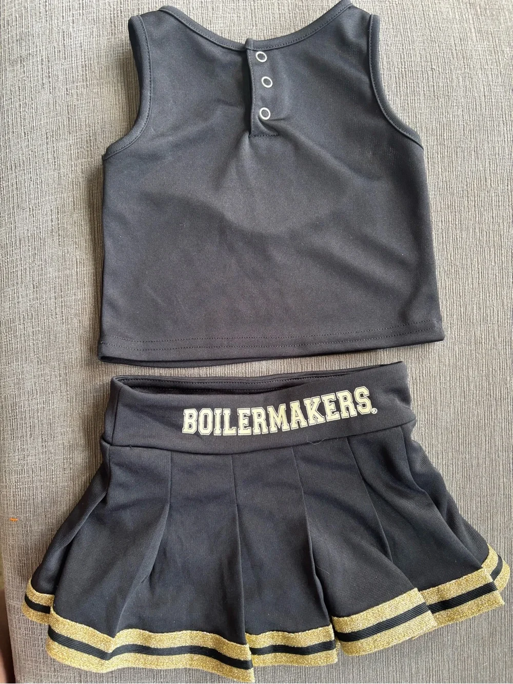 Colosseum toddler 2t Purdue Boilermaker 2 piece cheerleading outfit costume